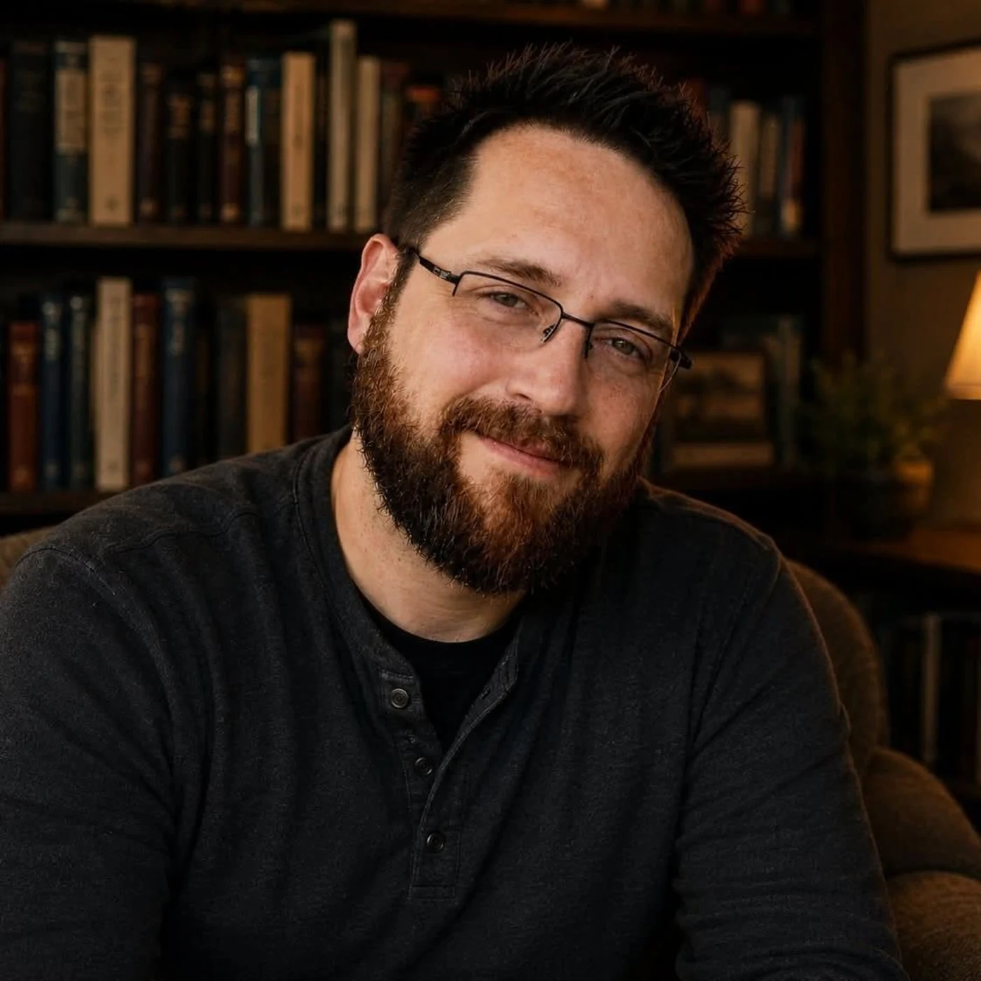 Ben Markel seated in a study
