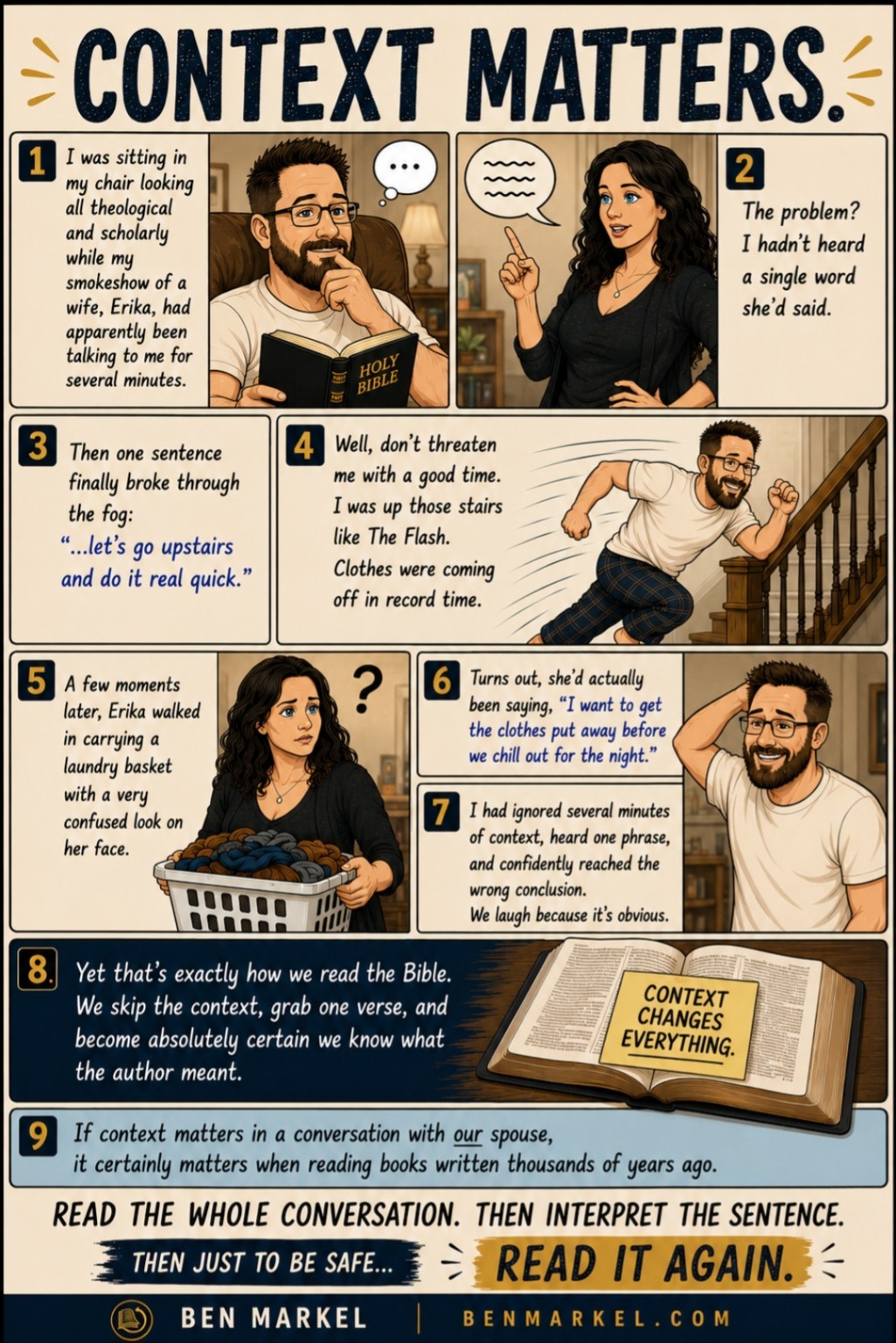 Comic illustrating why context matters when interpreting Philippians 4:13.