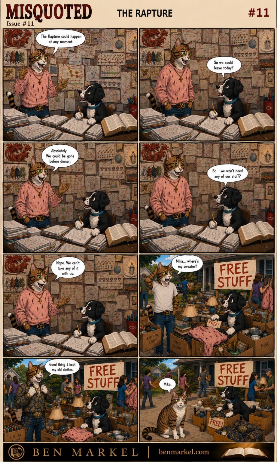 Misquoted Issue 11 The Rapture comic featuring Yada and Mika.