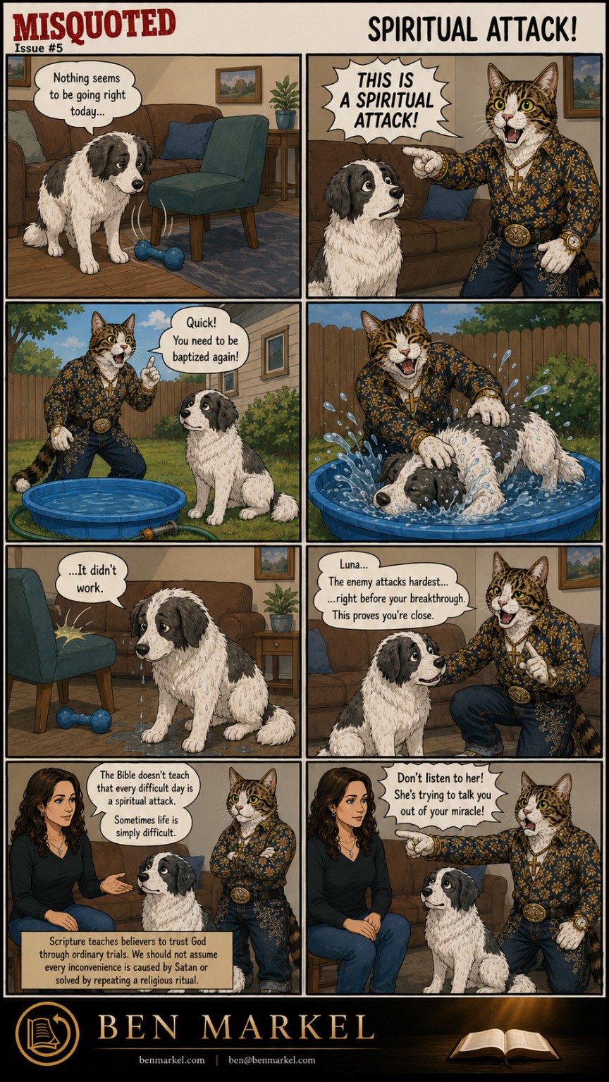 Misquoted Issue 5 Spiritual Attack comic featuring Luna, Yada, and Erika.
